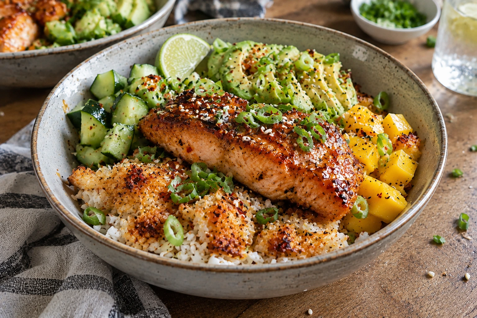 Crispy Sushi Pocket bowl with avocado, edamame, cucumber and sesame