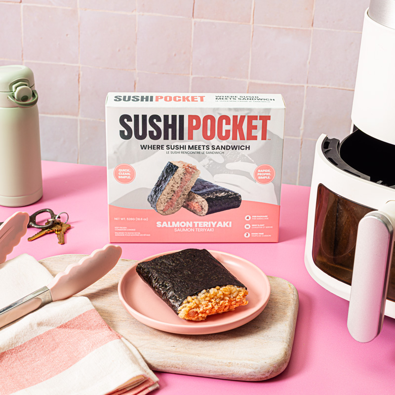 Salmon Teriyaki Sushi Pocket with Air Fryer