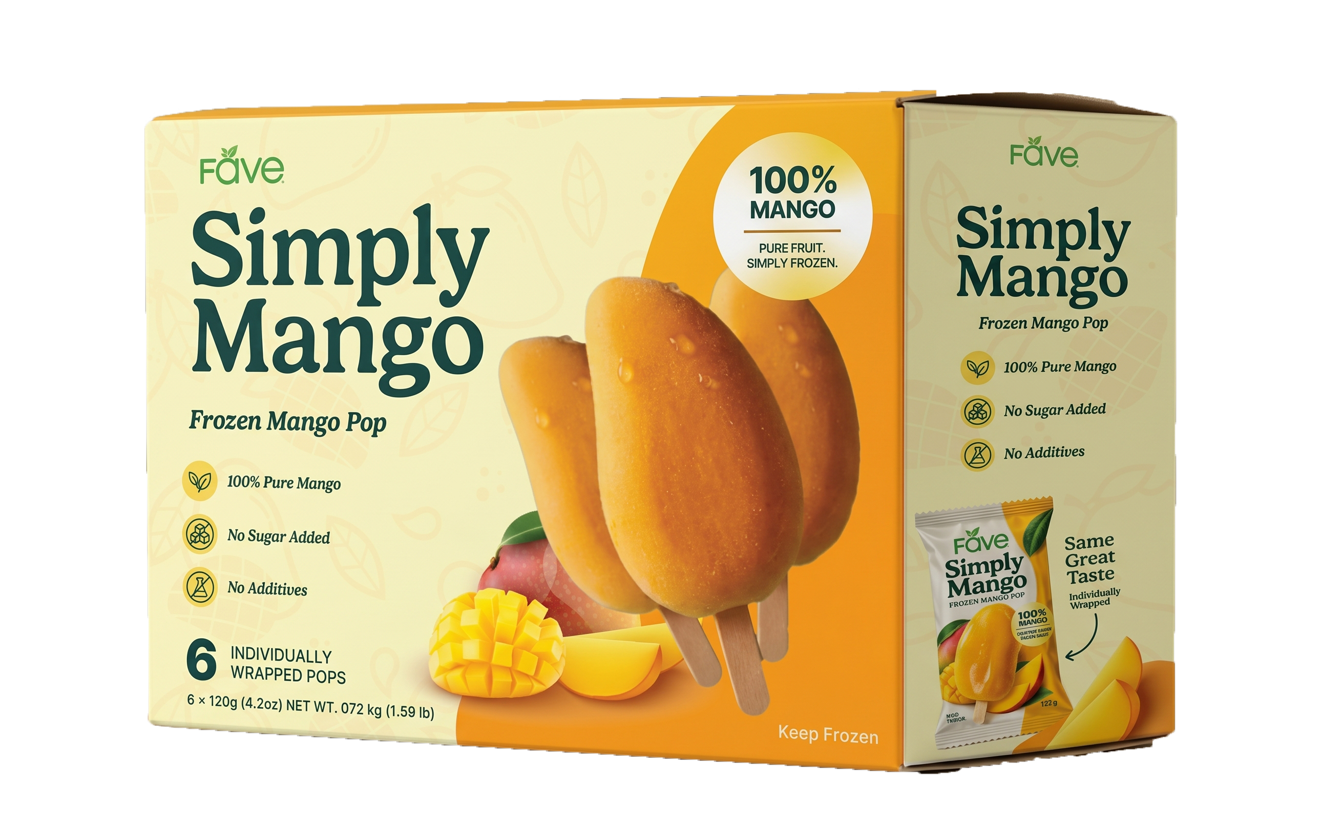 Simply Mango six-pack frozen mango pops